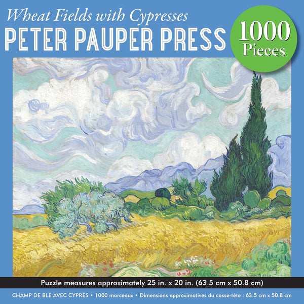 Jigsaw Puzzle (1000 Pieces) | Wheat Fields with Cypresses by Peter Pauper Press. Australian Art Prints, Gifts, Fashion and Homewares. Green Door Decor. www.greendoordecor.com.au