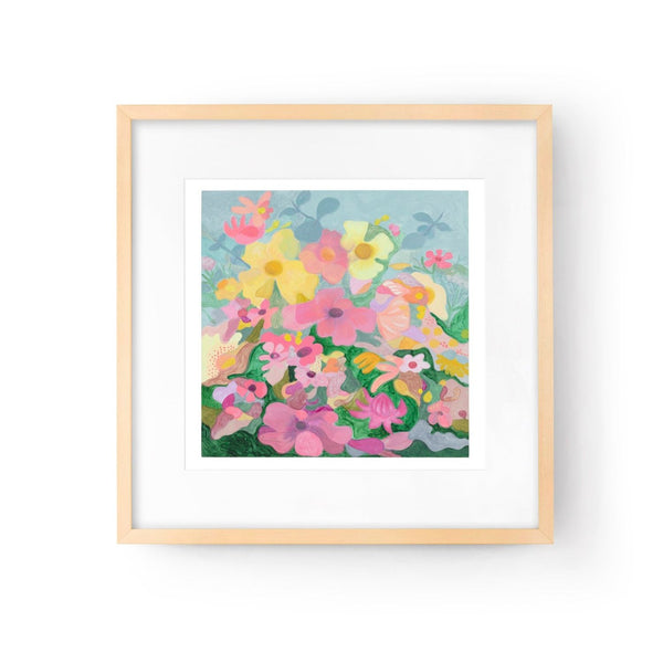 Joy in the Garden mini square limited edition print by Claire Ishino. Australian Art Prints and Homewares. Green Door Decor. www.greendoordecor.com.au