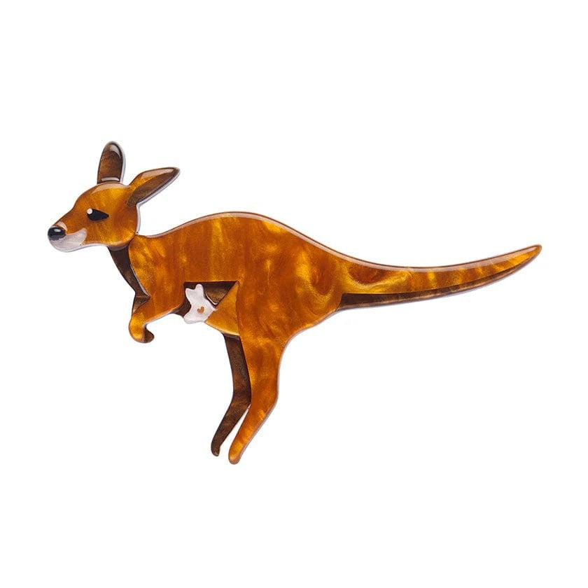 Joy the Kangaroo Brooch | Erstwilder. Australian Art Prints and Homewares. Green Door Decor. www.greendoordecor.com.au