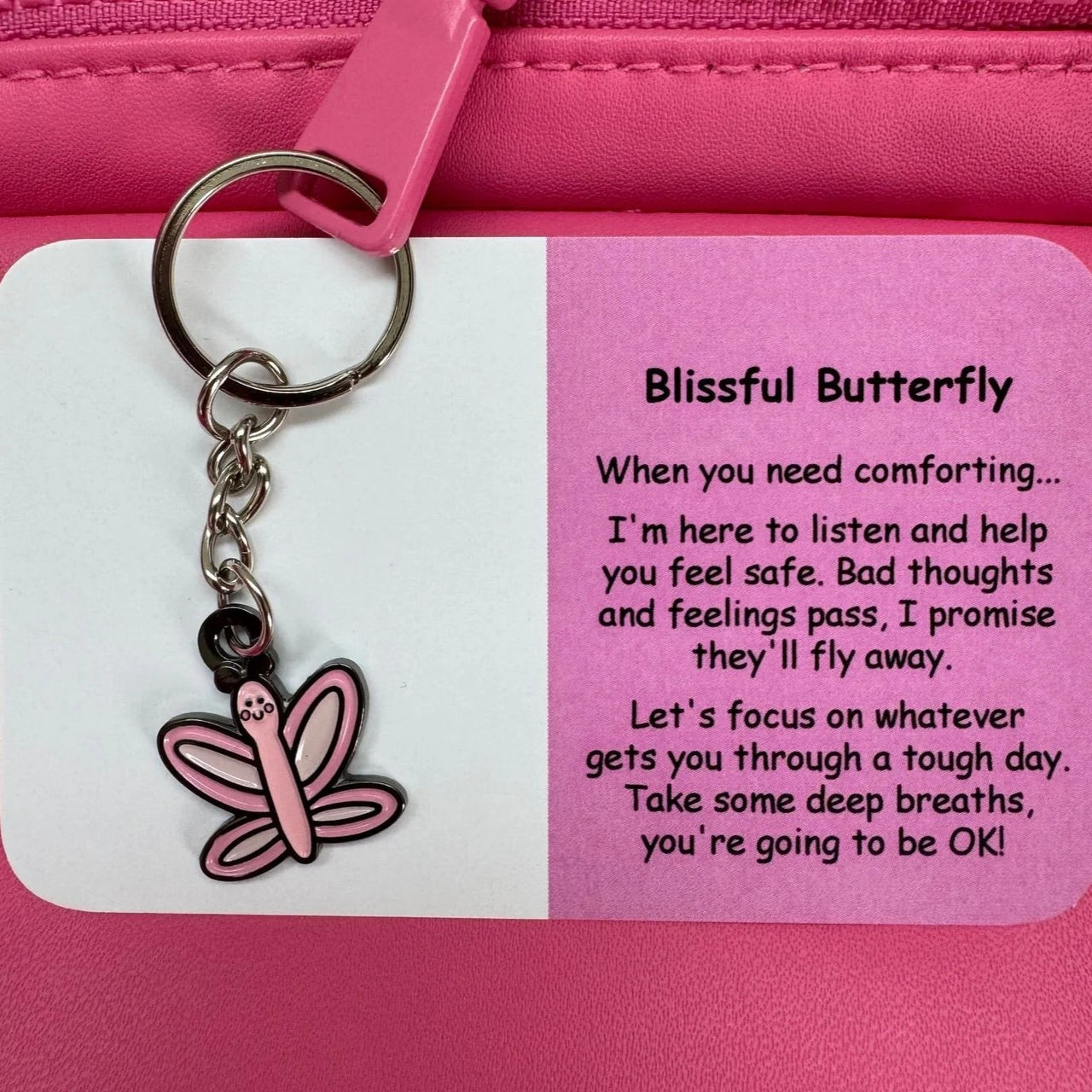 Blissful Butterfly | Mental Wellbeing Keyring by Little Joys by Amelie. Australian Art Prints and Homewares. Green Door Decor. www.greendoordecor.com.au