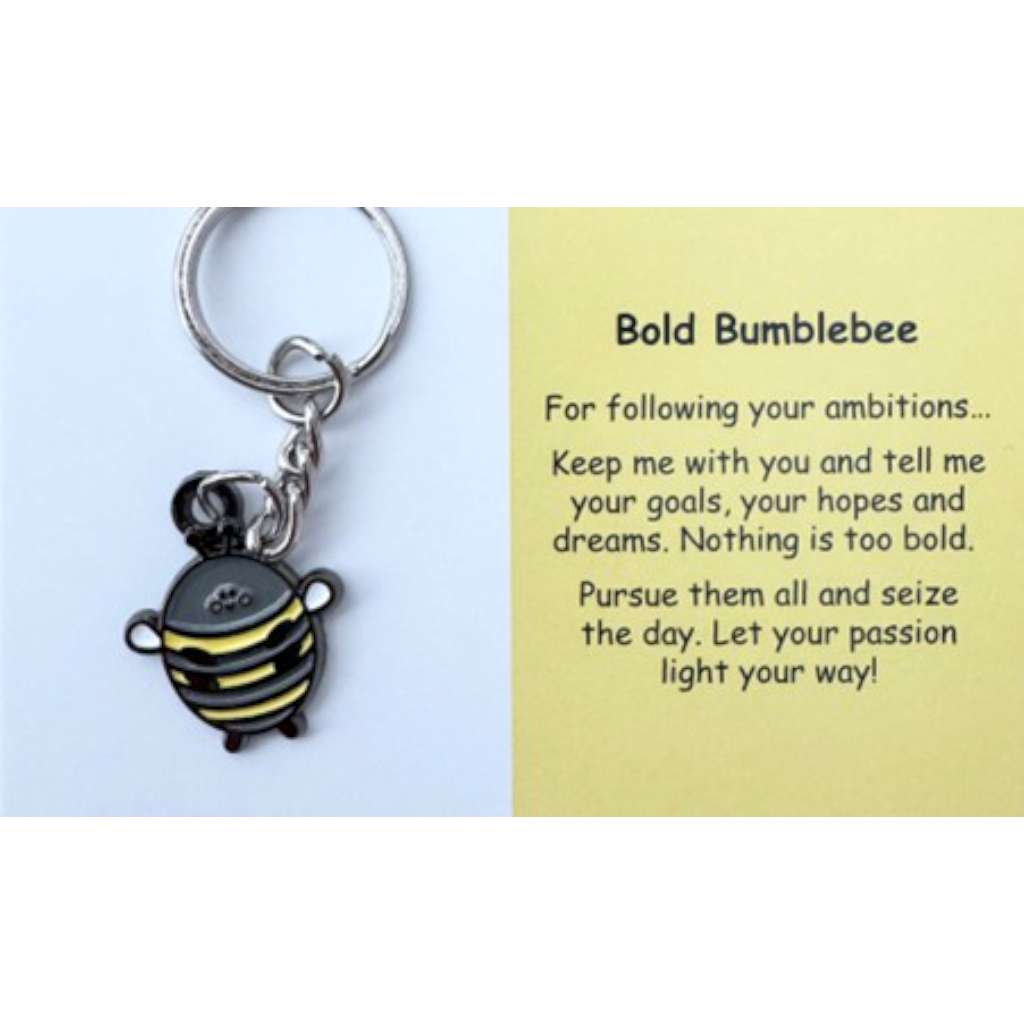 Bold Bumblebee | Mental Wellbeing Keyring by Little Joys by Amelie. Australian Art Prints and Homewares. Green Door Decor. www.greendoordecor.com.au