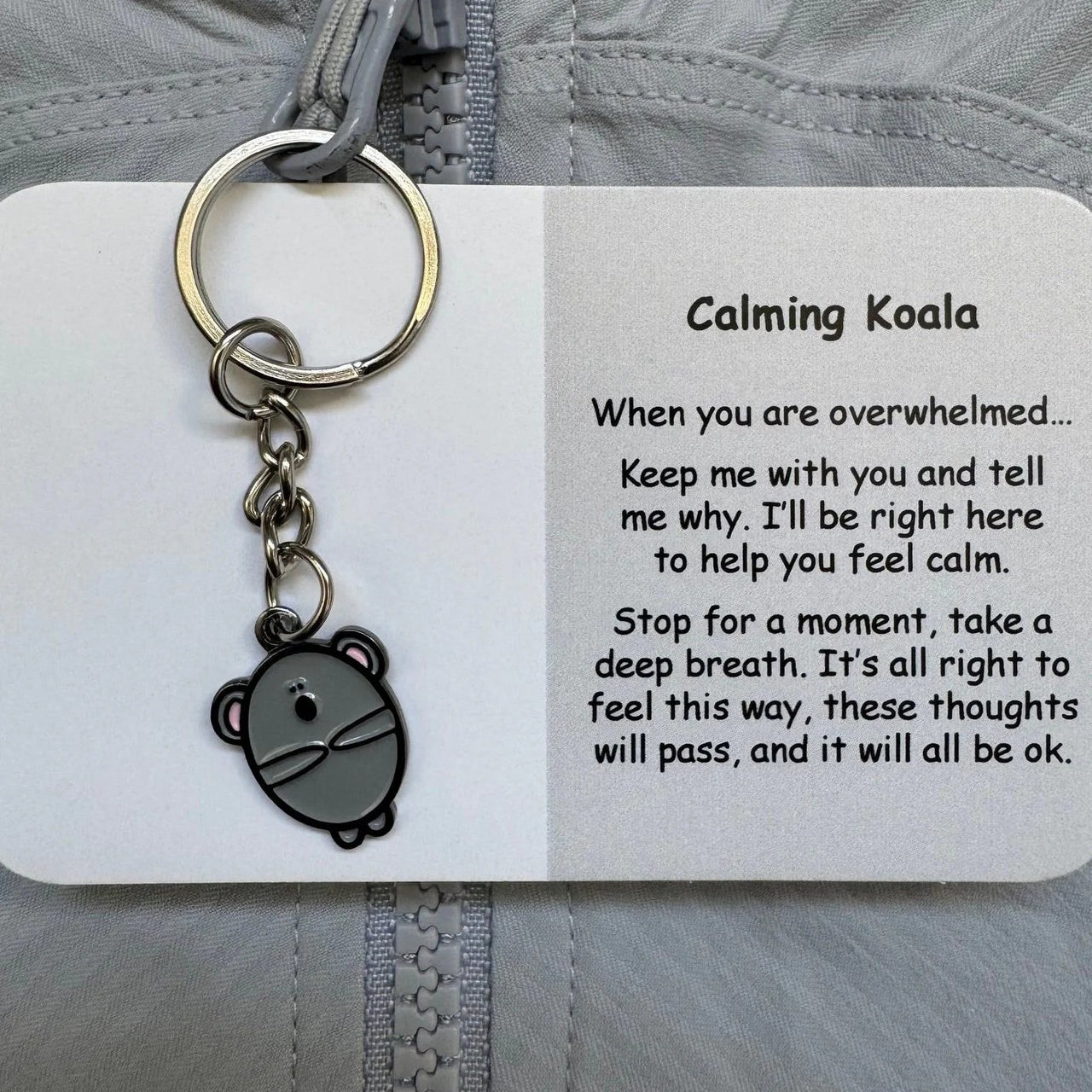 Calming Koala | Mental Wellbeing Keyring by Little Joys by Amelie. Australian Art Prints and Homewares. Green Door Decor. www.greendoordecor.com.au