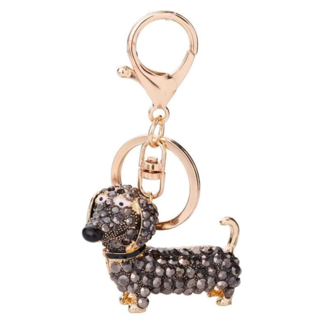 Dachshund Black Keyring by Yellow Rock Decor. Australian Art Prints and Homewares. Green Door Decor. www.greendoordecor.com.au
