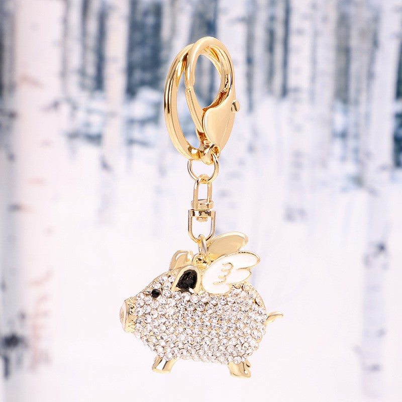 Keyring - Flying Pig Clear  by Yellow Rock Decor. Australian Art Prints, Gifts, Fashion and Homewares. Green Door Decor. www.greendoordecor.com.au