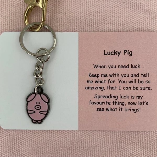 Lucky Pig | Mental Wellbeing Keyring by Little Joys by Amelie. Australian Art Prints and Homewares. Green Door Decor. www.greendoordecor.com.au