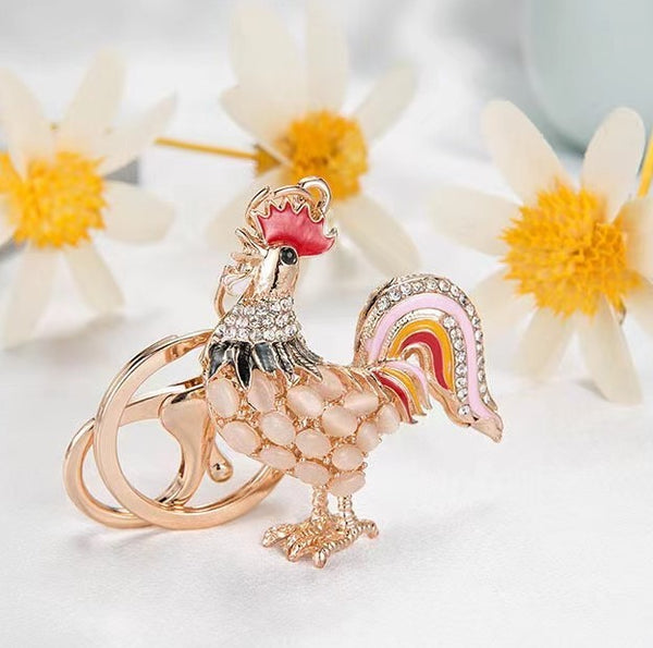 Rooster Keyring by Yellow Rock Decor. Australian Art Prints and Homewares. Green Door Decor. www.greendoordecor.com.au