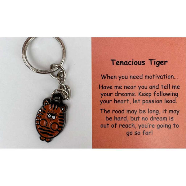 Tenacious Tiger | Mental Wellbeing Keyring by Little Joys by Amelie. Australian Art Prints and Homewares. Green Door Decor. www.greendoordecor.com.au