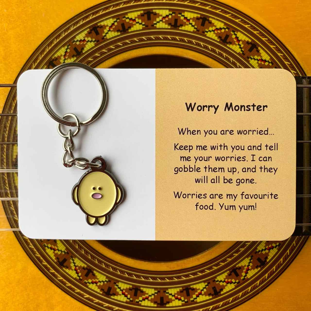 Worry Monster | Mental Wellbeing Keyring by Little Joys by Amelie. Australian Art Prints and Homewares. Green Door Decor. www.greendoordecor.com.au