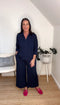 Khan Bamboo 3/4 Sleeve Collared Polo Top | Navy by Lou Lou Australia. Australian Art Prints, Gifts, Fashion and Homewares. Green Door Decor. www.greendoordecor.com.au