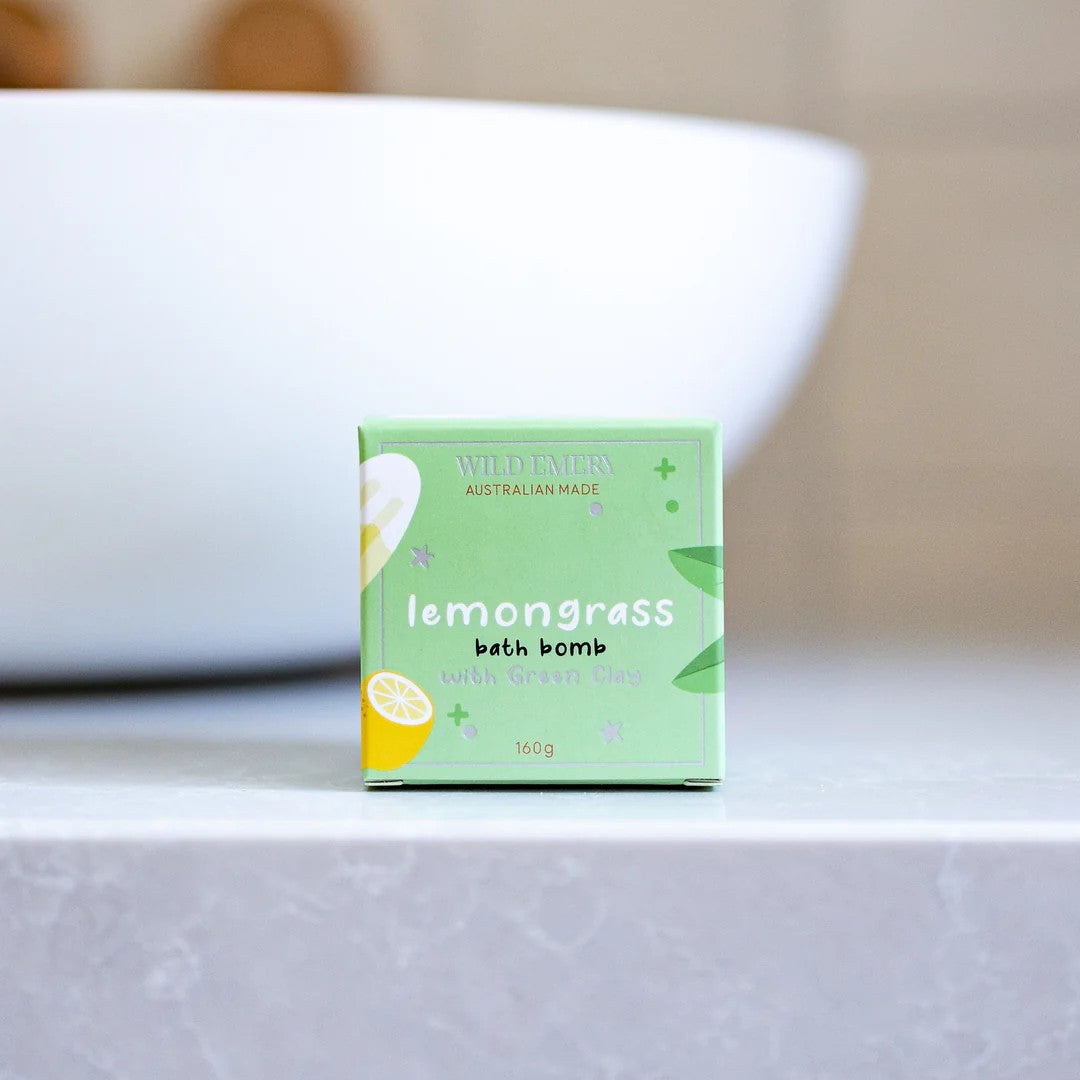 Kids Bath Bomb | Lemongrass by Wild Emery. Australian Art Prints, Fashion and Homewares. Green Door Decor. www.greendoordecor.com.au