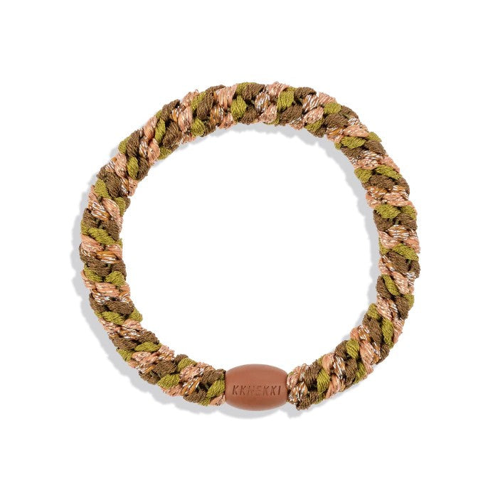 KKNEKKI Original Hair Tie | Mix Olive Cognac Glitter by KKNEKKI. Australian Art Prints, Gifts, Fashion and Homewares. Green Door Decor. www.greendoordecor.com.au