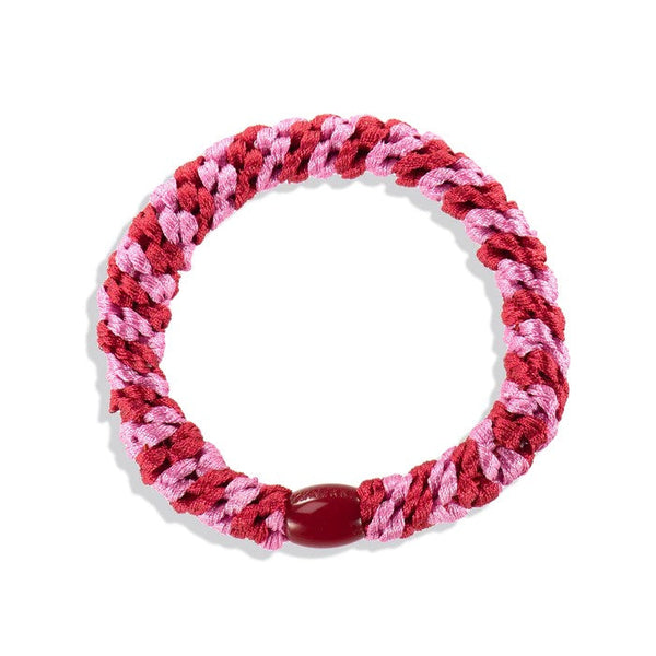 KKNEKKI Original Hair Tie | Red-Bubblegum Stripe by Kknekki. Australian Art Prints, Gifts, Fashion and Homewares. Green Door Decor. www.greendoordecor.com.au