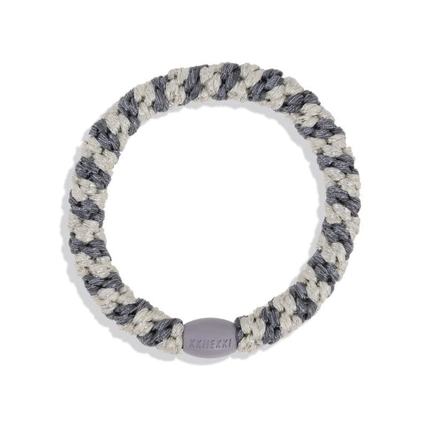 KKNEKKI Original Hair Tie | Silver Grey Stripe. Australian Art Prints, Gifts, Fashion and Homewares. Green Door Decor. www.greendoordecor.com.au