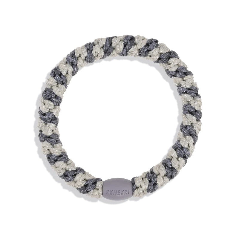 KKNEKKI Original Hair Tie | Silver Grey Stripe. Australian Art Prints, Gifts, Fashion and Homewares. Green Door Decor. www.greendoordecor.com.au