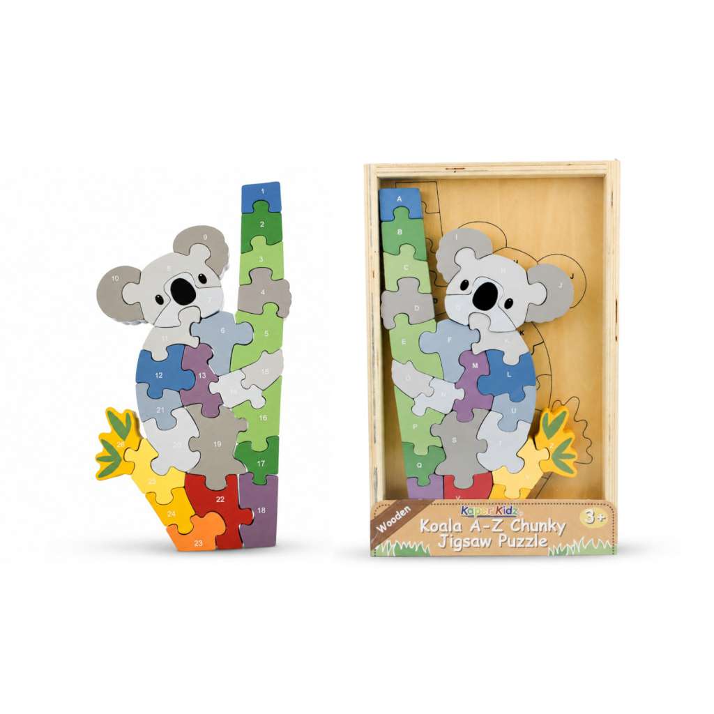 Koala A-Z Chunky Jigsaw Puzzle by Eleganter Australia. Australian Art Prints, Gifts, Fashion and Homewares. Green Door Decor. www.greendoordecor.com.au