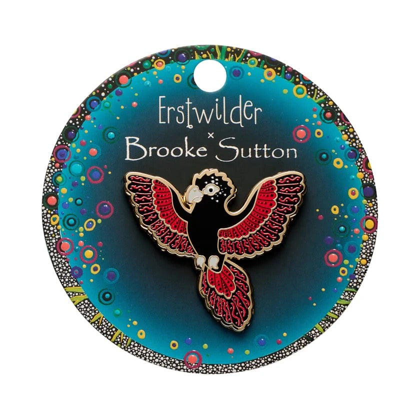 Kurri Kurri Marrpu Enamel Pin | Erstwilder x Brooke Sutton. Australian Art Prints, Gifts, Fashion and Homewares. Green Door Decor. www.greendoordecor.com.au