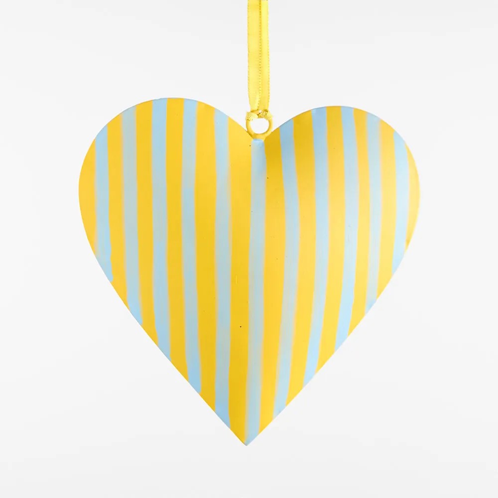 La Dolce Vita Heart Tree Decoration - Large Yellow | Christmas Hanging Decorations