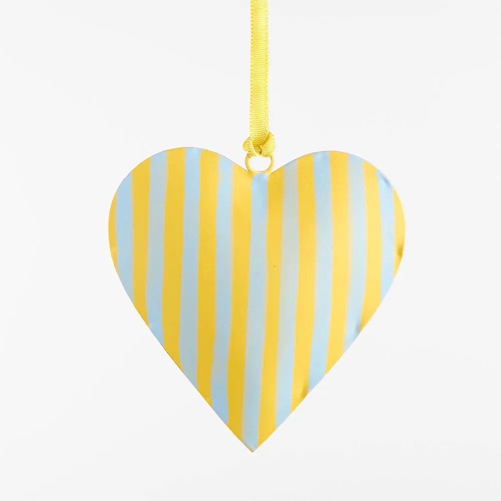 La Dolce Vita Heart Tree Decoration - Small Yellow | Christmas Hanging Decorations by Florabelle. Australian Art Prints and Homewares. Green Door Decor. www.greendoordecor.com.au