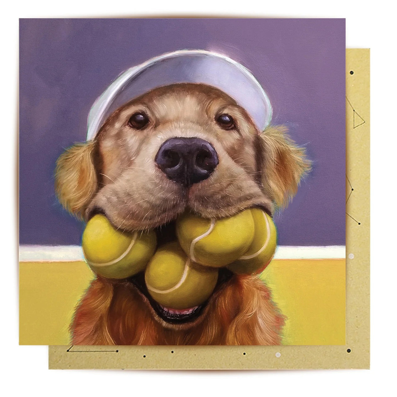 Greeting Card | Labrador Tennis by La La Land. Australian Art Prints, Fashion and Homewares. Green Door Decor. www.greendoordecor.com.au