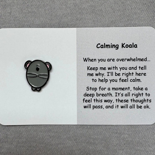 Calming Koala | Mental Wellbeing Lapel Pin by Little Joys by Amelie. Australian Art Prints and Homewares. Green Door Decor. www.greendoordecor.com.au