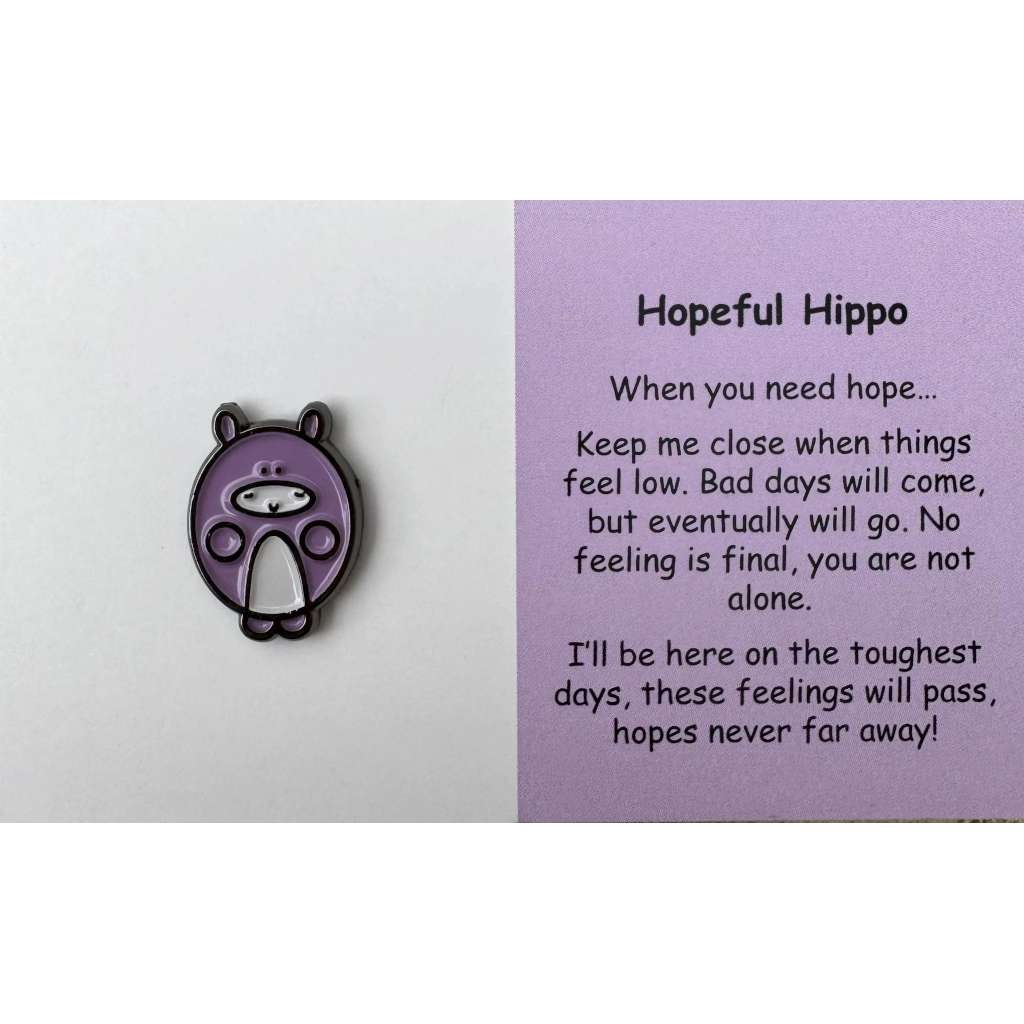 Hopeful Hippo | Mental Wellbeing Keyring by Little Joys by Amelie. Australian Art Prints and Homewares. Green Door Decor. www.greendoordecor.com.au