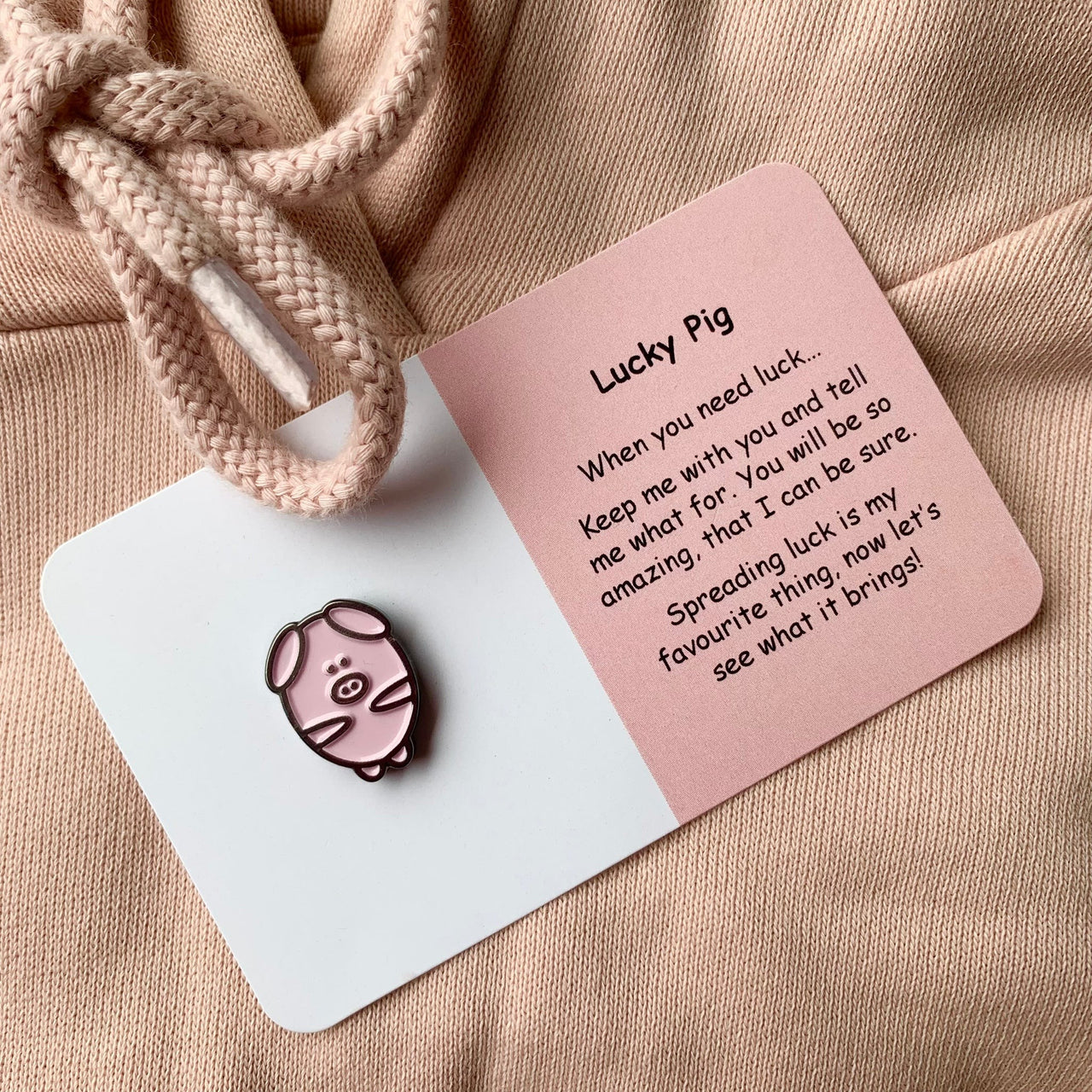 Lucky Pig | Mental Wellbeing Lapel Pin by Litlle Joys by Amelie. Australian Art Prints and Homewares. Green Door Decor. www.greendoordecor.com.au