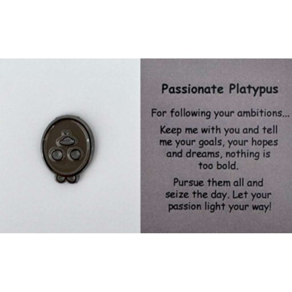 Passionate Platypus | Mental Wellbeing Lapel Pin by Little Joys by Amelie. Australian Art Prints and Homewares. Green Door Decor. www.greendoordecor.com.au