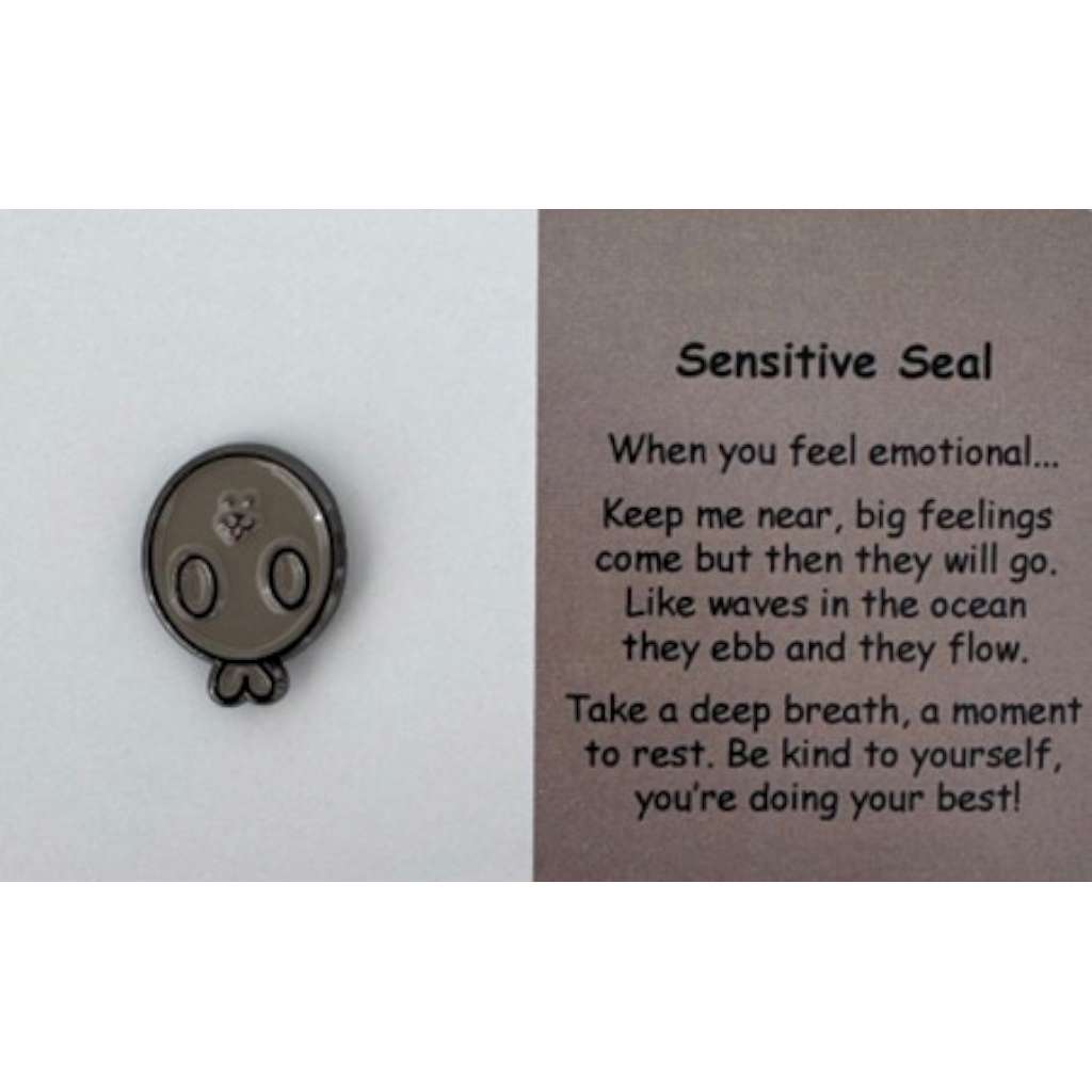 Sensitive Seal | Mental Wellbeing Lapel Pin by Little Joys by Amelie. Australian Art Prints and Homewares. Green Door Decor. www.greendoordecor.com.au