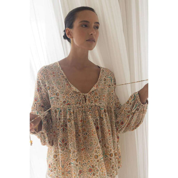 Lara Blouse | Almond Print by Humidity Lifestyle. Australian Art Prints, Gifts, Fashion and Homewares. Green Door Decor. www.greendoordecor.com.au