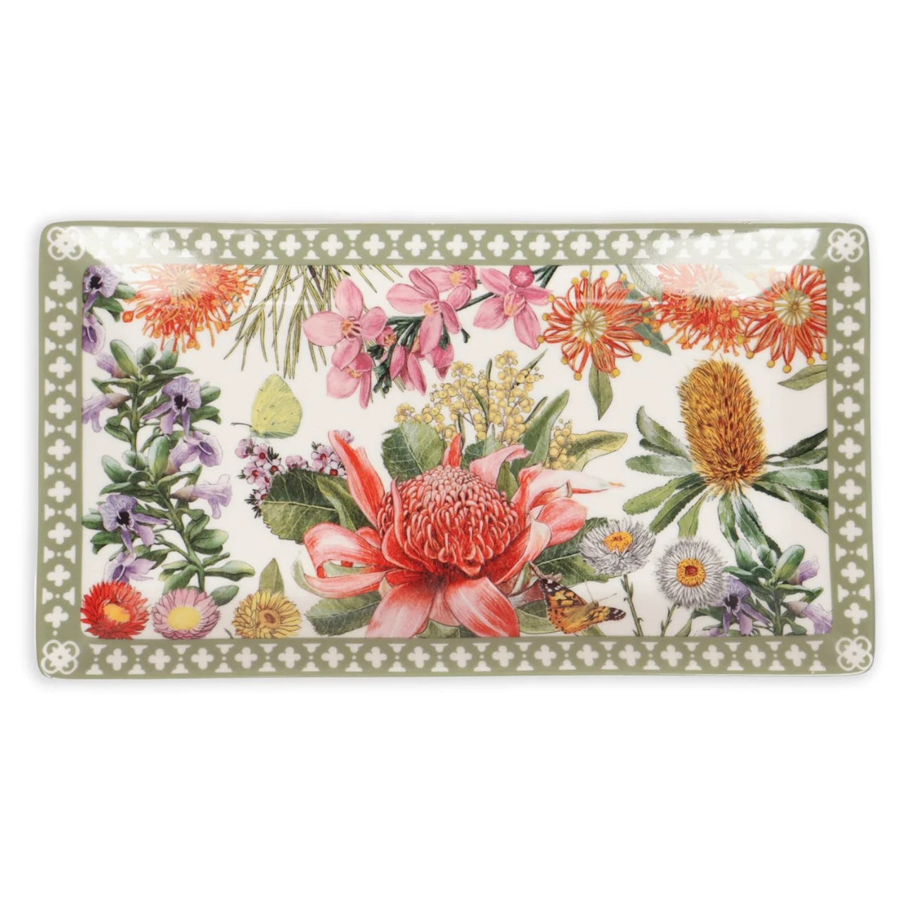 Large Ceramic Tray | Botanical Blooms by La La Land. Australian Art Prints and Homewares. Green Door Decor. www.greendoordecor.com.au