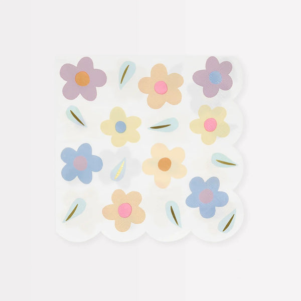 Large Napkin Pack | Happy Flowers by Meri Meri. Australian Art Prints and Homewares. Green Door Decor. www.greendoordecor.com.au