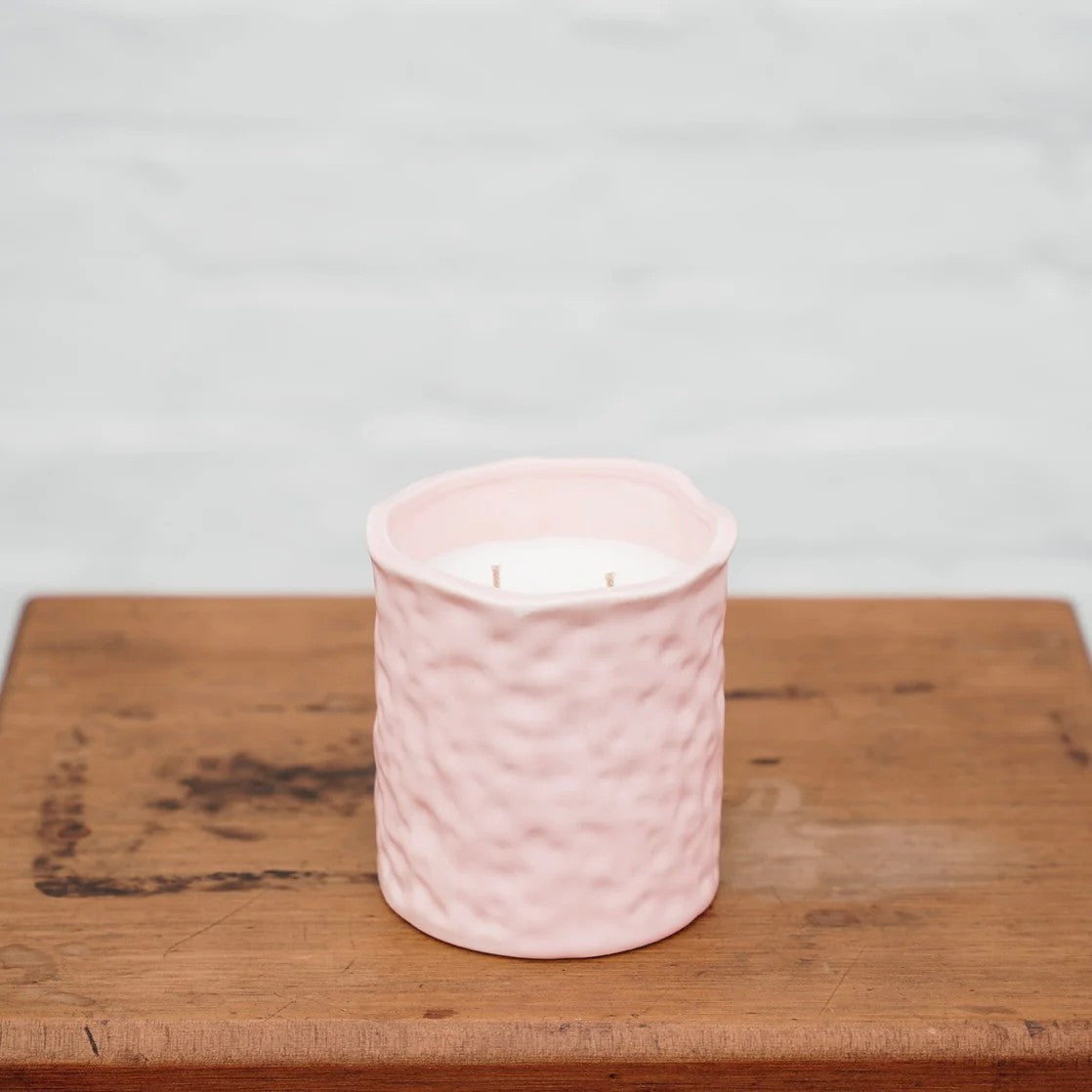 Noss Textured Large Candle - Pink | Mango, Coconut & Vanilla by Noss & Co. Australian Art Prints and Homewares. Green Door Decor. www.greendoordecor.com.au
