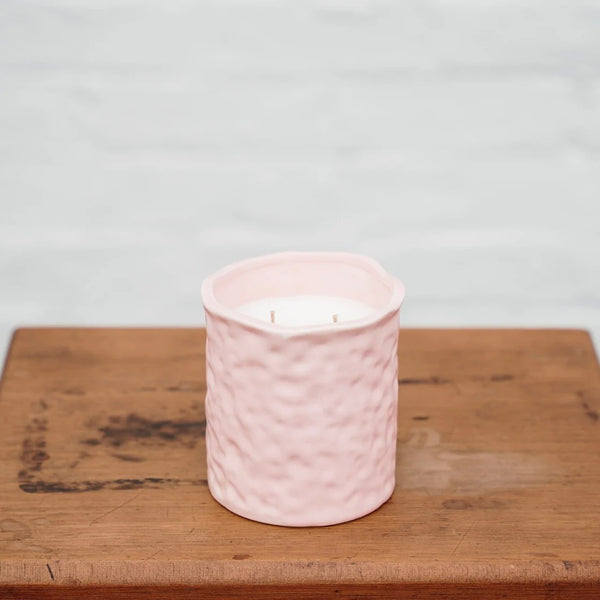 Noss Textured Large Candle - Pink | Mango, Coconut & Vanilla by Noss & Co. Australian Art Prints and Homewares. Green Door Decor. www.greendoordecor.com.au
