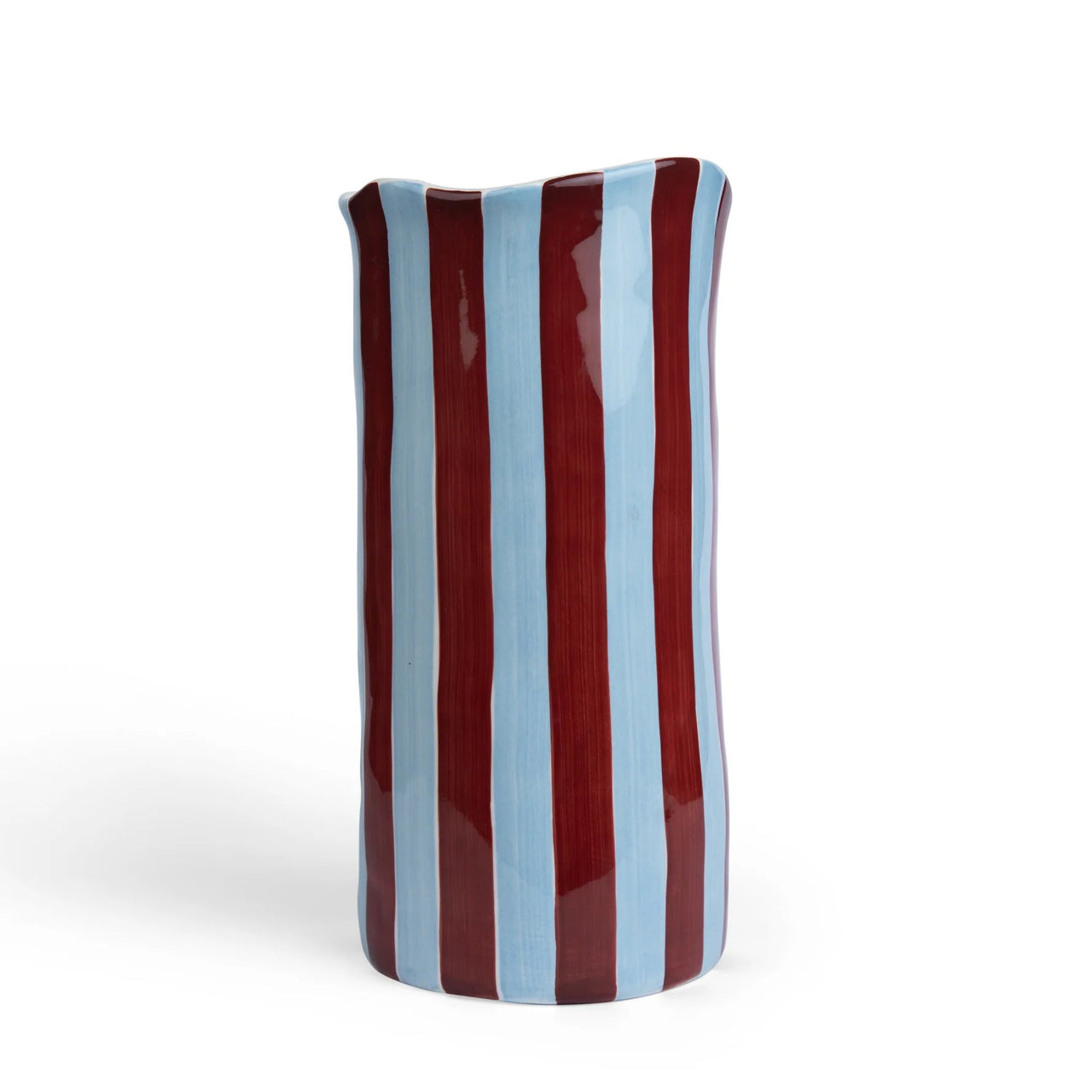 Noss Large Vase | Burgundy & Blue Stripe by Noss & Co. Australian Art Prints, Fashion and Homewares. Green Door Decor. www.greendoordecor.com.au