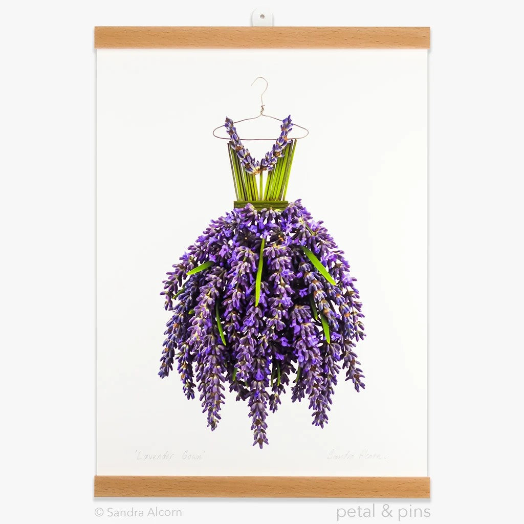 Lavender Gown | Art Print by Petal & Pins. Australian Art Prints, Gifts, Fashion and Homewares. Green Door Decor. www.greendoordecor.com.au