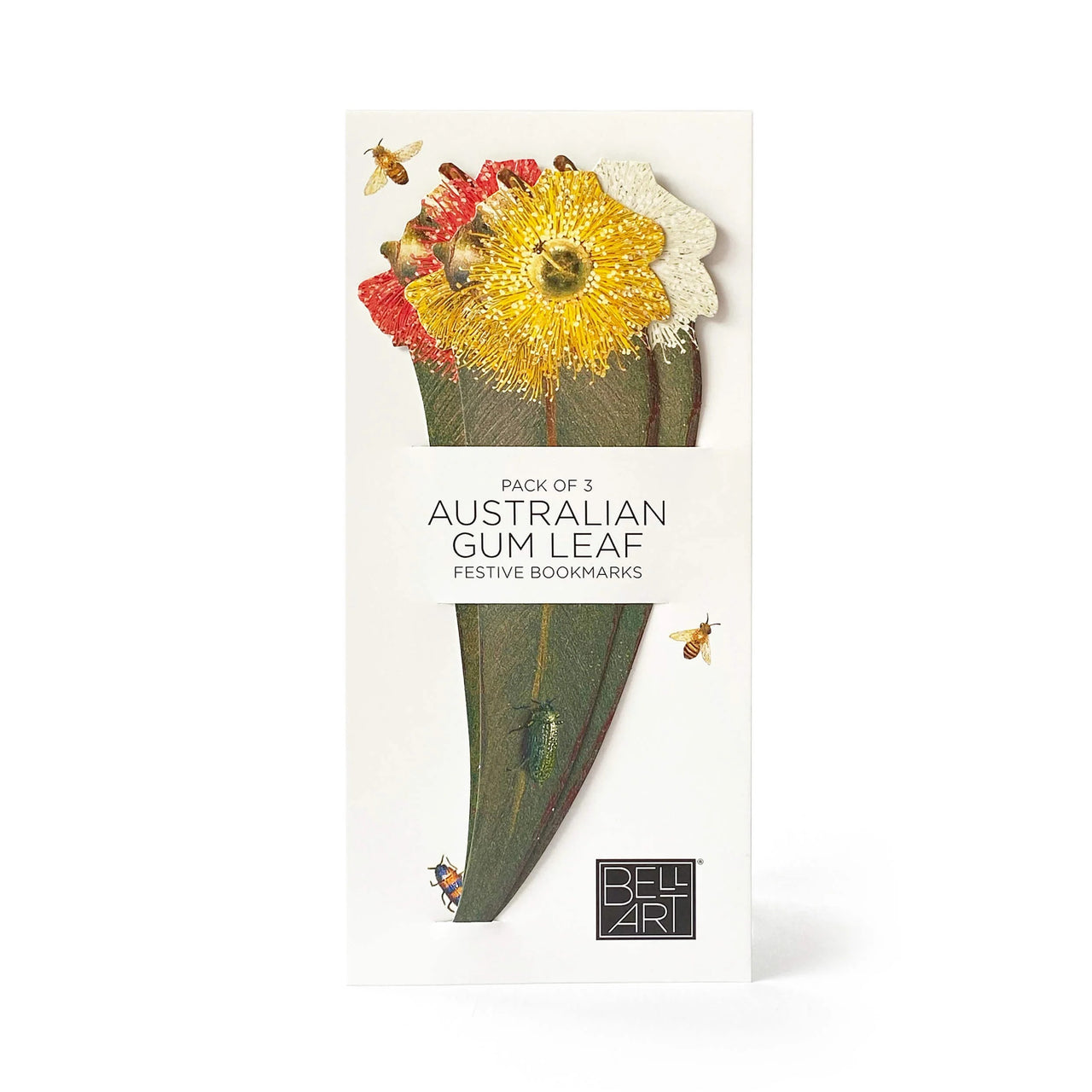 Gum Leaf Bookmarks Trio by Bell Art. Australian Art Prints and Homewares. Green Door Decor. www.greendoordecor.com.au