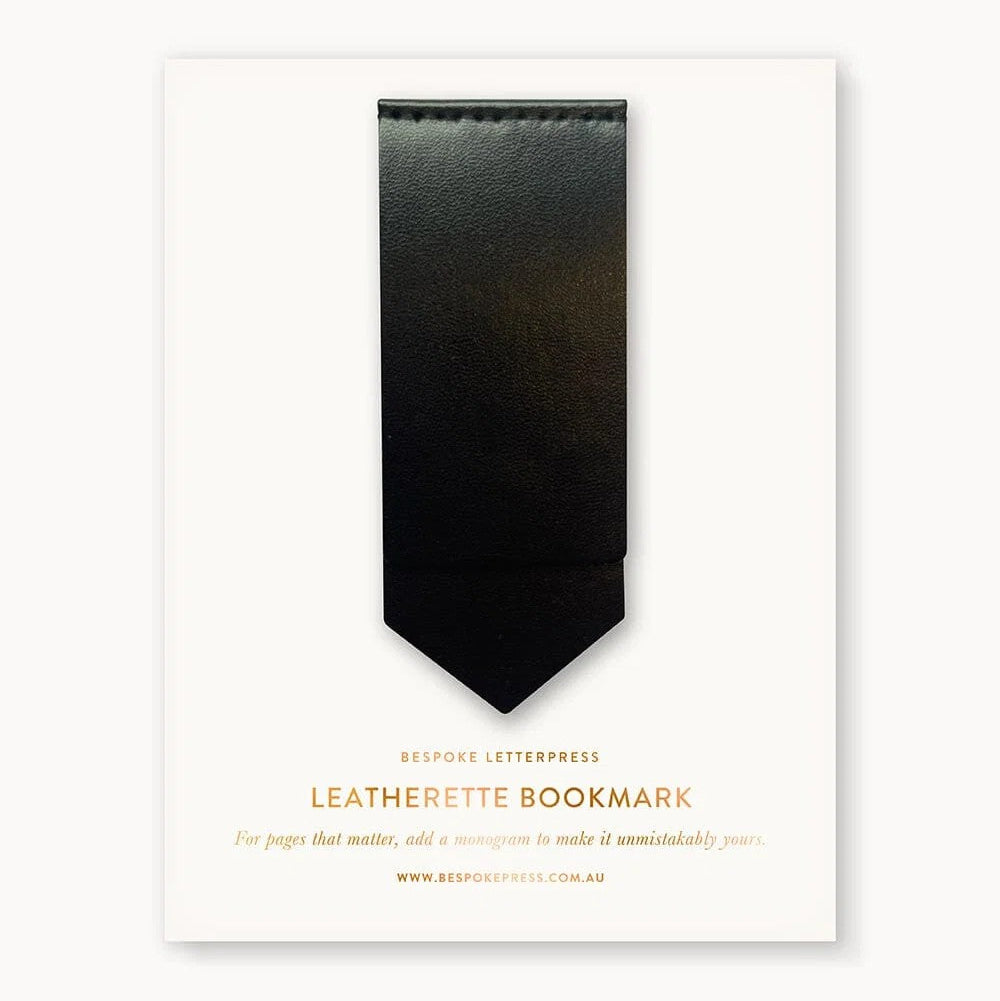 Leatherette Bookmark | Black by Bespoke Letterpress. Australian Art Prints, Gifts, Fashion and Homewares. Green Door Decor. www.greendoordecor.com.au