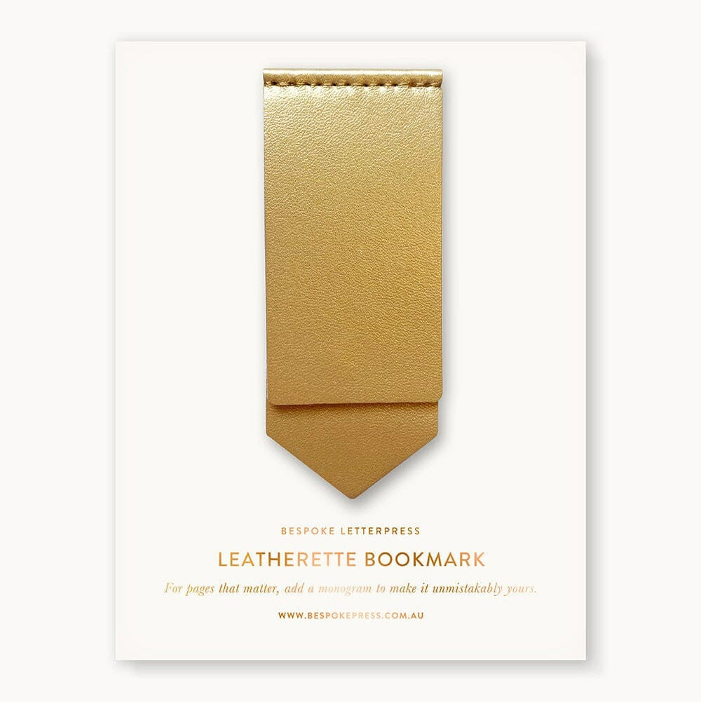 Leatherette Bookmark | Gold by Bespoke Letterpress. Australian Art Prints, Gifts, Fashion and Homewares. Green Door Decor. www.greendoordecor.com.au