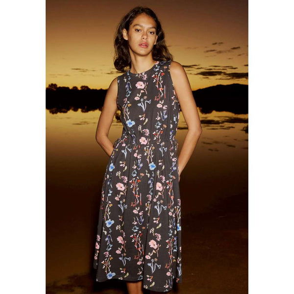 Lidia Tie Dress | Watercolour Charcoal by Nancybird. Australian Art Prints and Homewares. Green Door Decor. www.greendoordecor.com.au