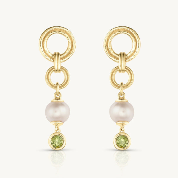 'Lina' Apatite Gold Earrings by ToniMay. Australian Art Prints, Gifts, Fashion and Homewares. Green Door Decor. www.greendoordecor.com.au