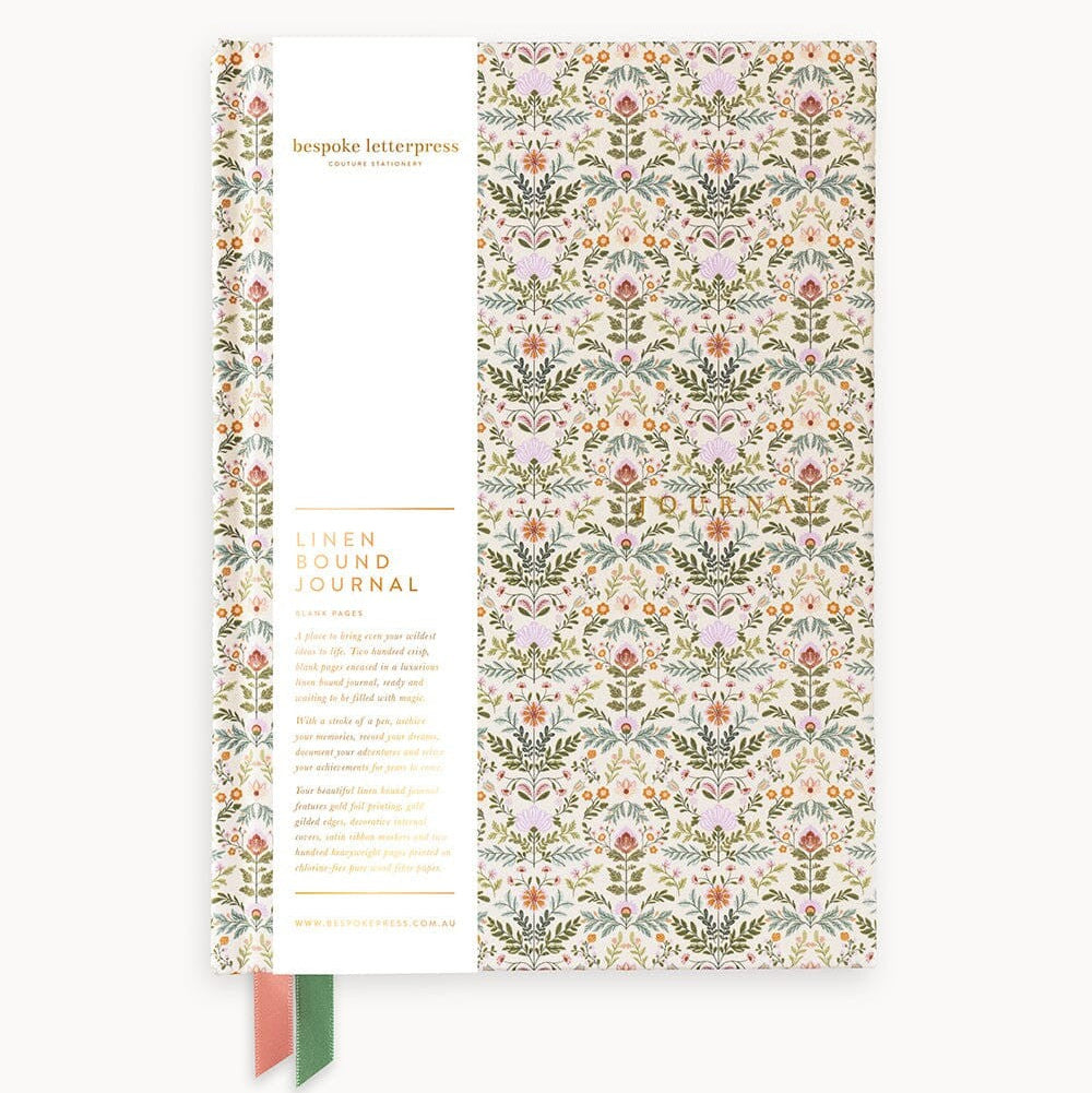 Linen Bound Journal (Blank) | Bramble Floss by Bespoke Letterpress. Australian Art Prints, Fashion and Homewares. Green Door Decor. www.greendoordecor.com.au
