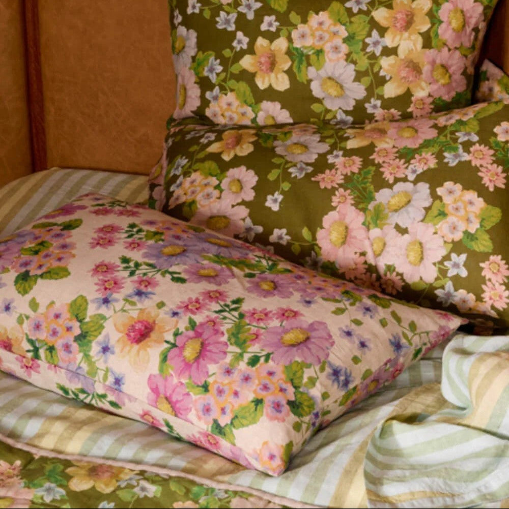 Linen Pillowcase Set - Standard | Buttercup Multi by Bonnie and Neil. Australian Art Prints, Gifts, Fashion and Homewares. Green Door Decor. www.greendoordecor.com.au