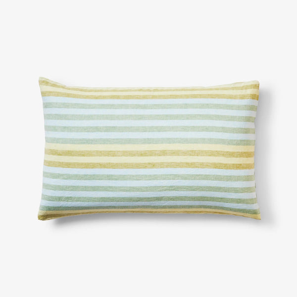 Linen Pillowcase Set - Standard | Stripe Blue/Green by Bonnie and Neil. Australian Art Prints, Gifts, Fashion and Homewares. Green Door Decor. www.greendoordecor.com.au