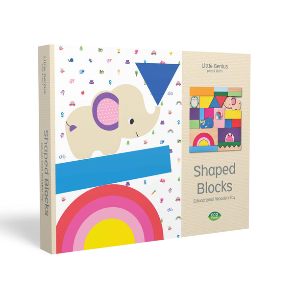 Little Genius Play & Learn | Shaped Blocks by Lake Press. Australian Art Prints, Gifts, Fashion and Homewares. Green Door Decor. www.greendoordecor.com.au