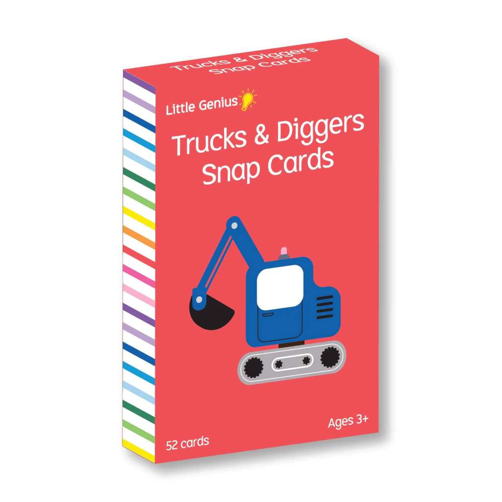 Little Genius Vol. 2 Snap Cards | Trucks & Diggers by Lake Press. Australian Art Prints and Homewares. Green Door Decor. www.greendoordecor.com.au
