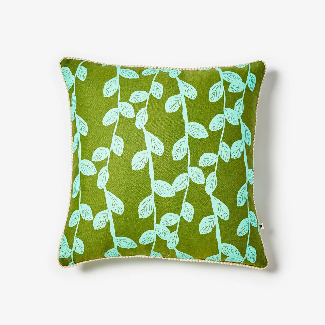 Linen Cushion (50cm) | Little Leaf Jade by Bonnie and Neil. Australian Art Prints and Homewares. Green Door Decor. www.greendoordecor.com.au