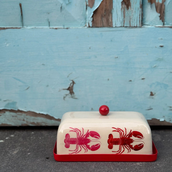 Lobster Butter Dish by Mink & Me. Australian Art Prints and Homewares. Green Door Decor. www.greendoordecor.com.au
