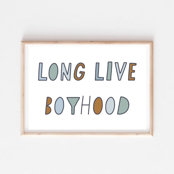 Long Live Boyhood Art Print by My Hidden Forest. Australian Art Prints and Homewares. Green Door Decor. www.greendoordecor.com.au