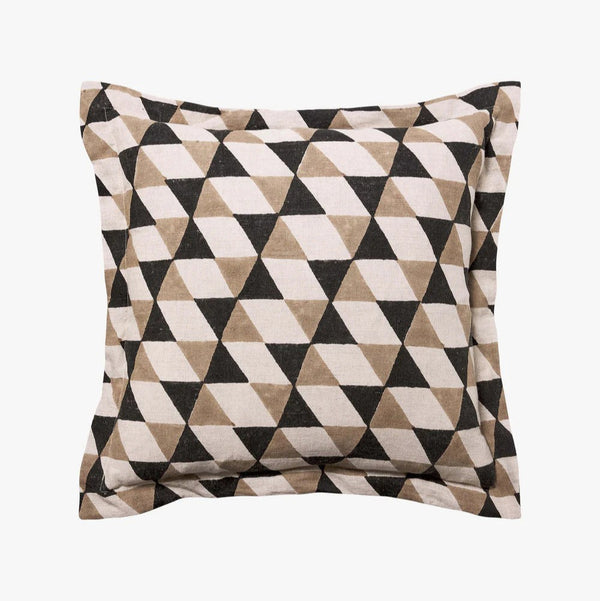 'Lorenzo Black' Linen Square Cushion (50cm) by L&M Home. Australian Art Prints and Homewares. Green Door Decor. www.greendoordecor.com.au