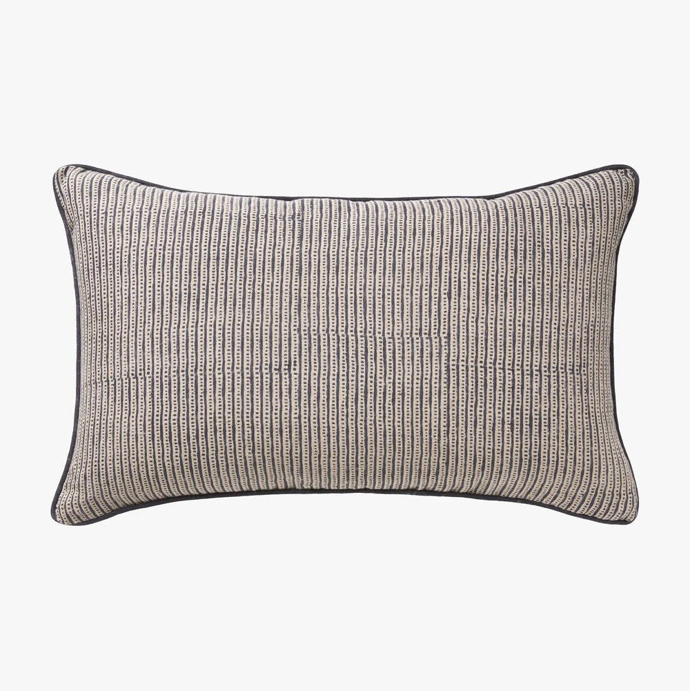 'Lottie' Rectangle Linen Cushion (65x40cm) | Indigo by L&M Home. Australian Art Prints, Gifts, Fashion and Homewares. Green Door Decor. www.greendoordecor.com.au